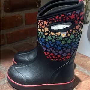 Bogs Black and Gray Rain Boots